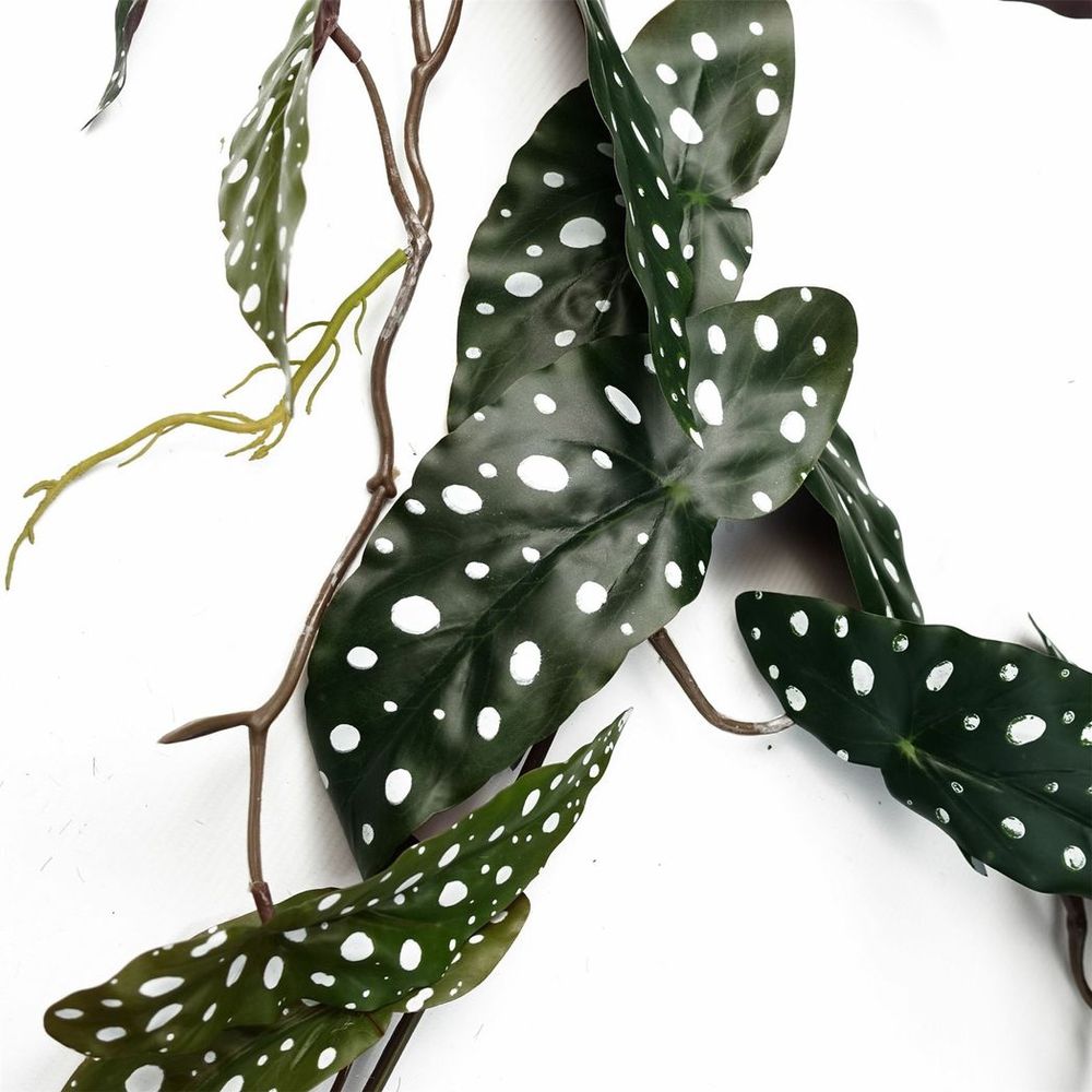 110cm Realistic Artificial Begonia Maculata Plant with Spotted Leaves for Hanging Decor