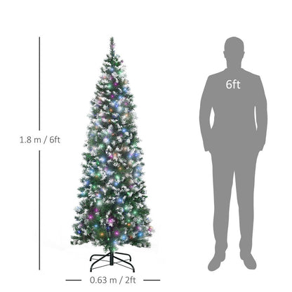 6FT Pre-Lit Artificial Christmas Tree for Holiday Décor with 300 Colourful LED Lights