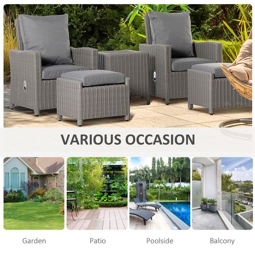 2 Seater Outdoor PE Rattan Patio Furniture TableOlefin Cushion