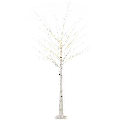 6ft Pre-Lit White Birch Tree with 96 Warm White LEDs