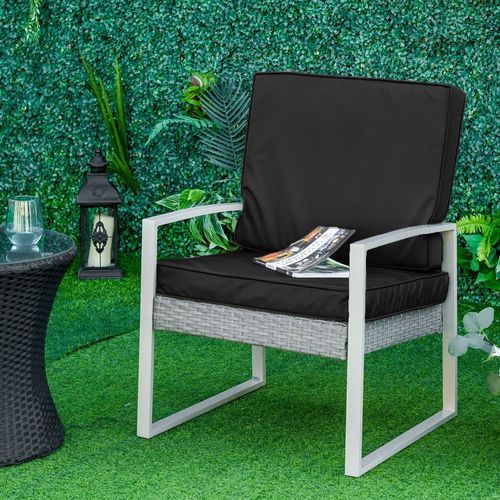 Ultimate Comfort 2-Piece Rattan Furniture Seat & Back Cushion Set - Black