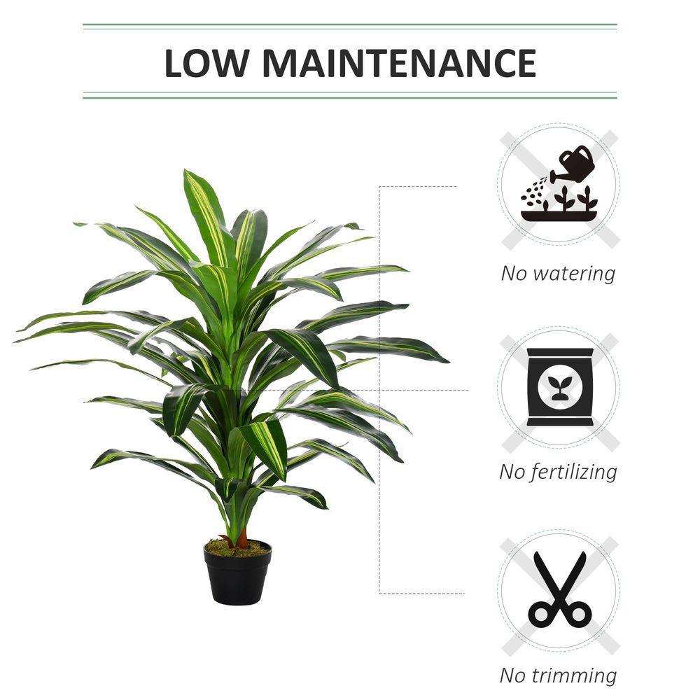 110cm Artificial Dracaena Tree with 40 Leaves - Decorative Plant for Modern Indoor Spaces