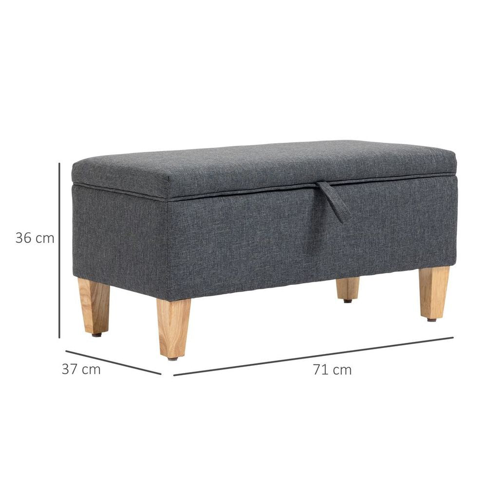 Linen Storage Ottoman – Footstool for Toy Box, Bed End, Shoe Bench, or Seating