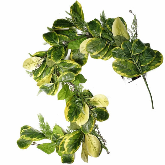 180cm Artificial Golden Ficus Garland, Realistic Trailing Hanging Plant for Decor