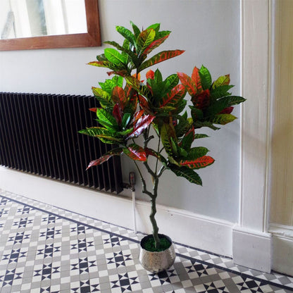 130cm Vibrant Artificial Codiaeum Tree for Eye-Catching Interior Design