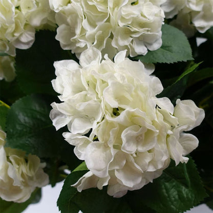 70cm Artificial White Hydrangea Bush Plant in Pot for Beautiful Floral Indoor Decor