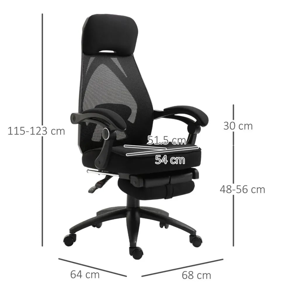 Adjustable Height Recliner Office Chair with Footrest, Perfect for Lunch Breaks