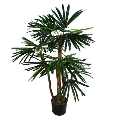 100cm Artificial Raphis Palm Tree - Perfectly Realistic Indoor Plant for Tropical Ambience