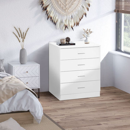Vertical Storage Cabinet with 4 Drawers and Metal Rails for Anti-Tip Safety