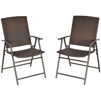 Foldable Rattan Chairs - Stylish, Durable, Weather-Resistant Duo