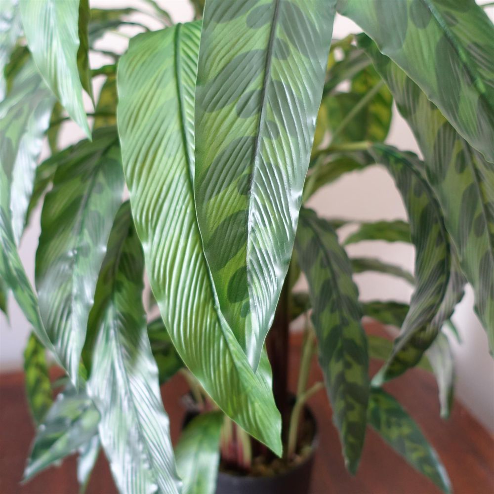 90cm Variegated Artificial Calathea Plant for Striking Indoor Aesthetics