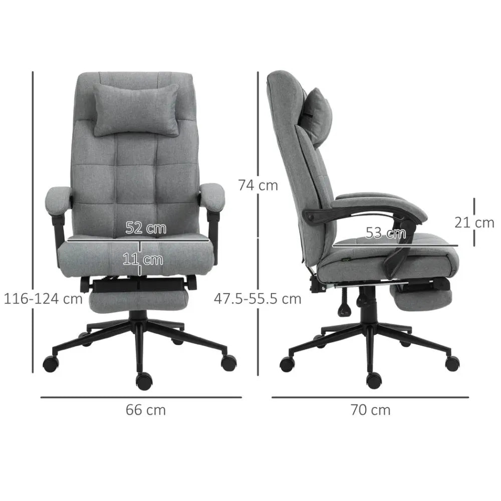 Light Grey Adjustable Height Ergonomic Office Chair with Rolling Swivel and Armrests