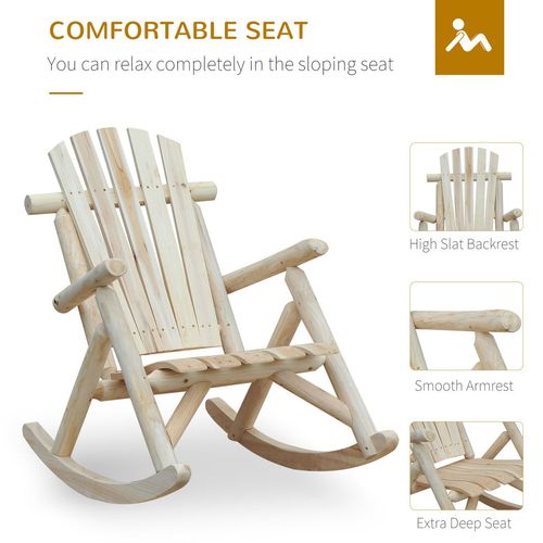 Ergonomic Cedar Wood Rocking Chair - Classic Comfort for Outdoors & Indoors