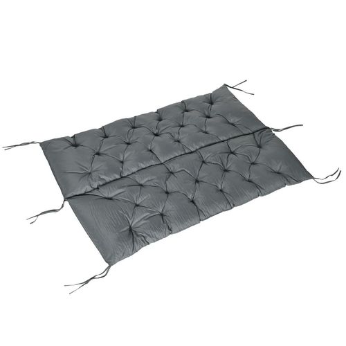Ultimate Comfort Dark Grey 3-Seater Garden Bench Cushion with Secure Ties