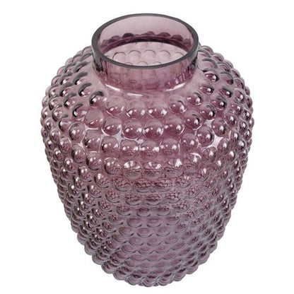 30cm Mulberry Purple Bubble Glass Vase