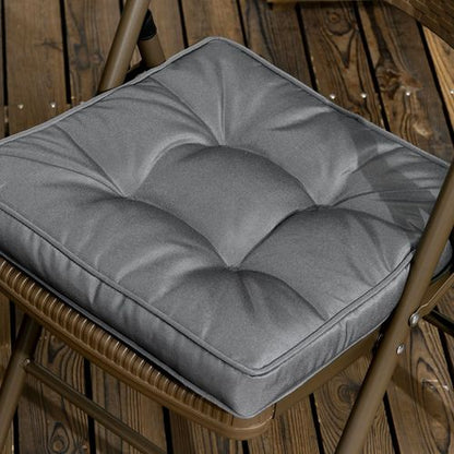40 x 40cm Garden Seat Cushion with Ties Replacement Dining Chair Seat Pad, Grey