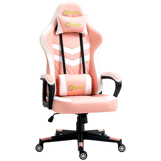 Pink Gaming Chair with Lumbar Support for Comfort during Long Gaming Sessions