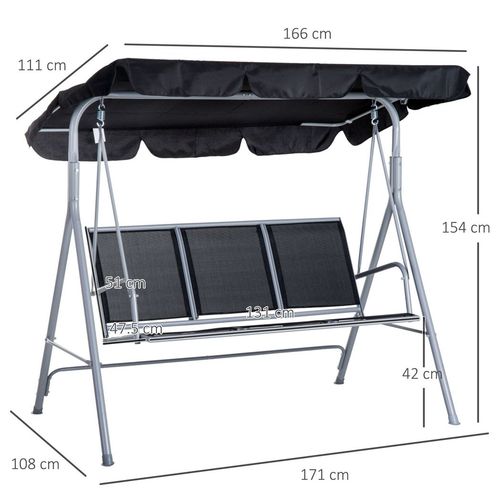 Stylish Outdoor 3-Seater Swing Chair with UV Canopy - Perfect for Relaxation!