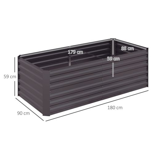 Steel Outdoor Raised Garden Bed - Durable & Spacious Dark Grey Design