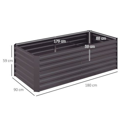 Steel Outdoor Raised Garden Bed - Durable & Spacious Dark Grey Design