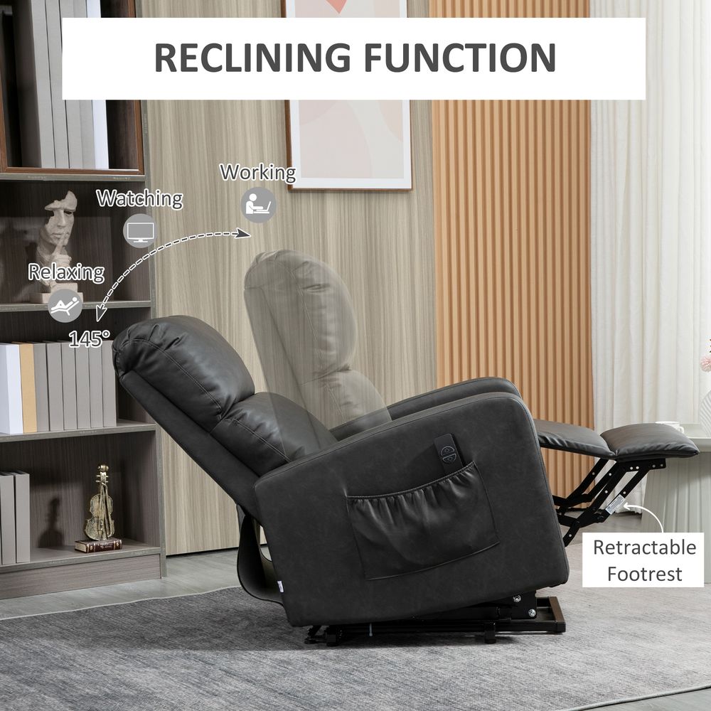 Grey Riser Recliner Chair with Remote Control, Perfect Lift Chair for Living Room Use