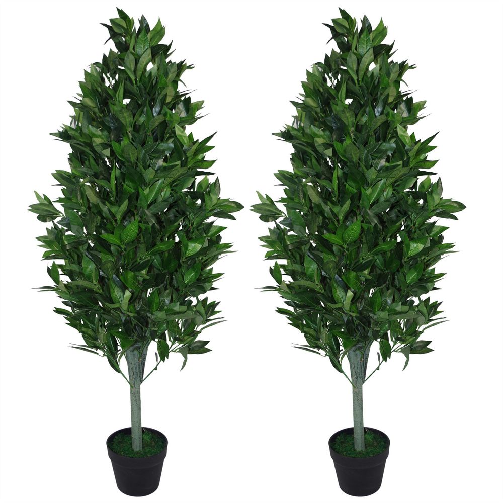 Extra Large 120cm Artificial Topiary Bay Trees in Pyramid Cones for Decorative Use