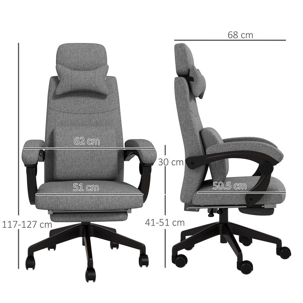 Dark Grey Reclining Home Office Chair with Lumbar Support for Ultimate Comfort