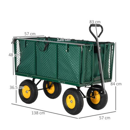 Heavy-Duty 4-Wheel Garden Trolley - Versatile Transport for All Landscapes