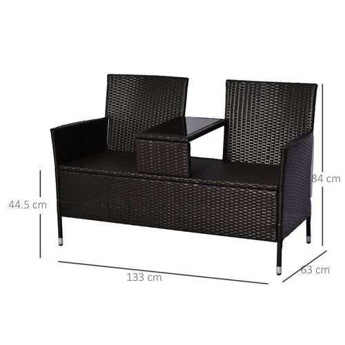 Chic Rattan Loveseat: Stylish Double Sun Lounger for Patio & Garden Comfort