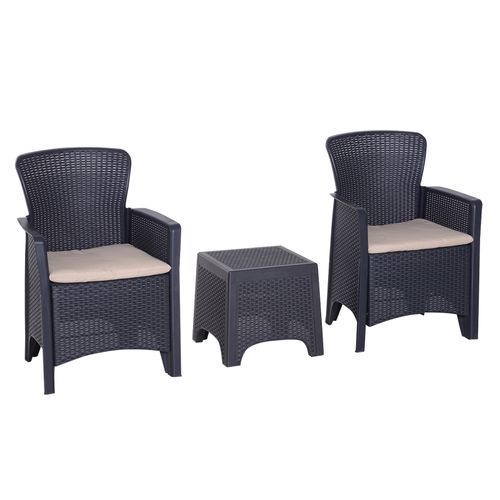 Elegant 3-Piece Rattan Patio Coffee Set with Cushions for Ultimate Comfort