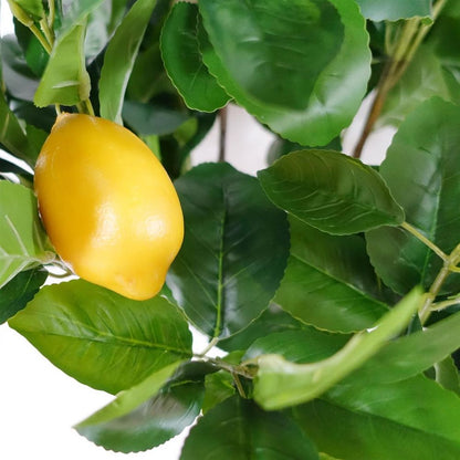 120cm Premium Artificial Lemon Tree - Lifelike Faux Fruit Tree for Cheerful Home Decor