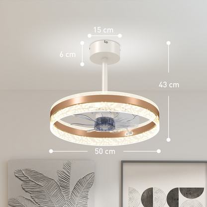 Elegant HOMCOM Ceiling Fan Light: 3 Colors, Remote Control & Quiet Breeze