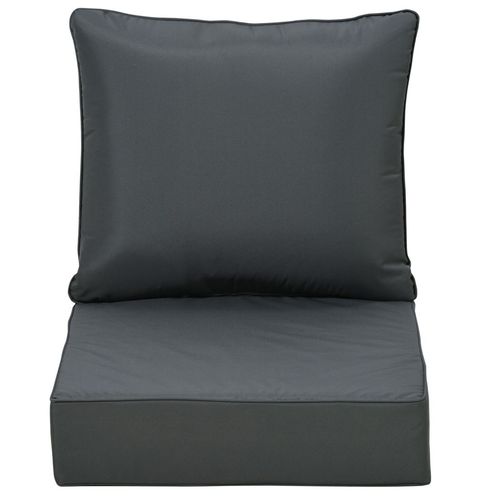 Outdoor Seat and Back Cushion Set, Deep Seating Chair Cushion, Grey