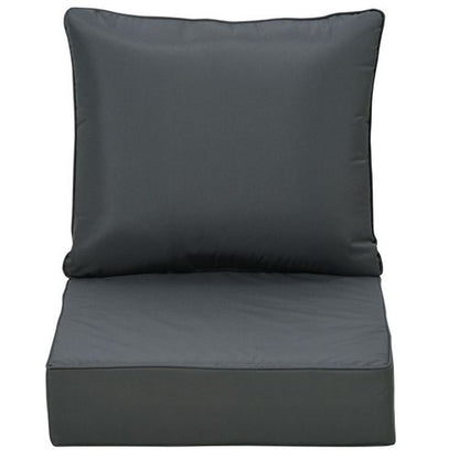 Outdoor Seat and Back Cushion Set, Deep Seating Chair Cushion, Grey