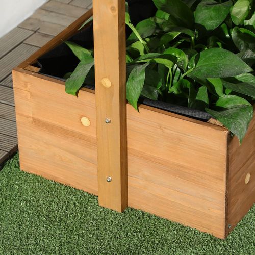 Vertical Wooden Planter: Four-Tiered Raised Garden Bed in Vibrant Orange