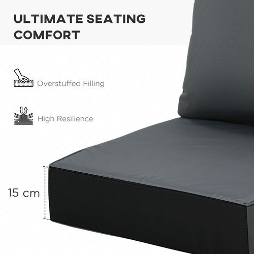 Outdoor Seat and Back Cushion Set, Deep Seating Chair Cushion, Grey