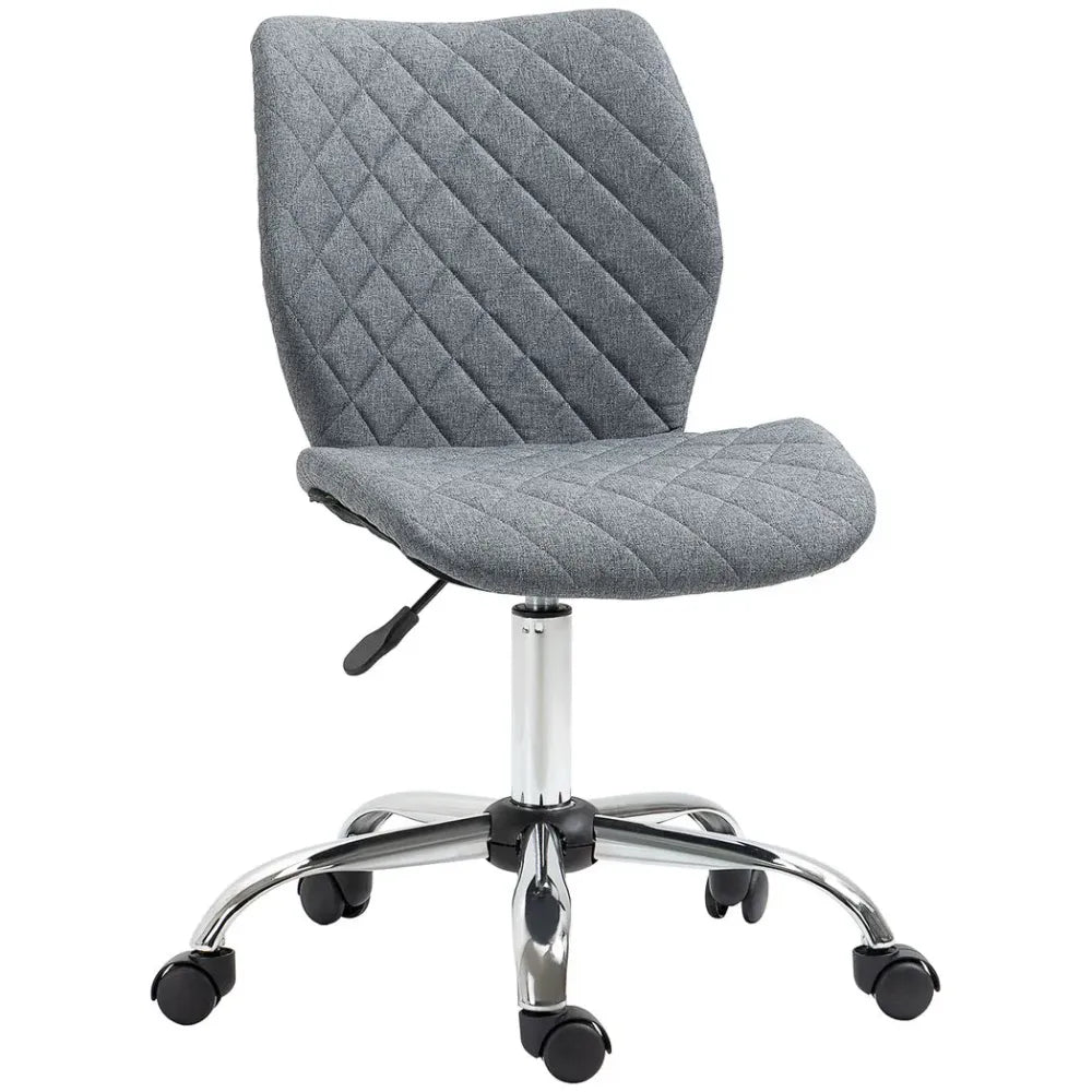 Grey Mid Back Ergonomic Office Chair with 360-Degree Swivel and Height Adjustment for Comfort