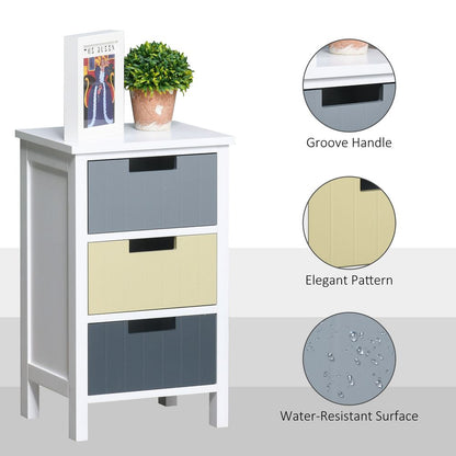 3-Drawer Colourful Storage Cabinet Tower for Organising Home Essentials