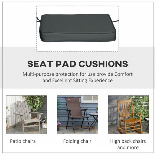 Set of 6 Chair Cushion Seat Pads Dining Chair w/ Straps Outdoor Grey