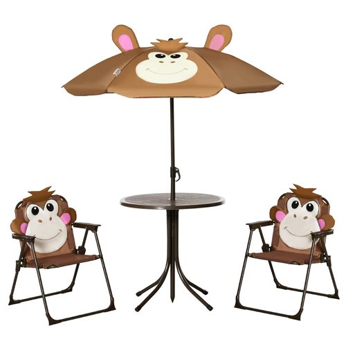 Vibrant Kids Foldable Garden Set: Table, Two Chairs & Fun Umbrella!