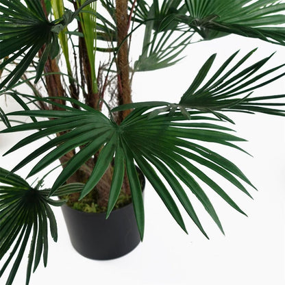 120cm Artificial Fan Palm Tree - Perfectly Crafted Faux Plant for Tropical Home Decor