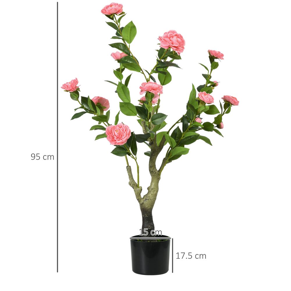 Potted Artificial Camellia Plant - Pink for Indoor/Outdoor Use