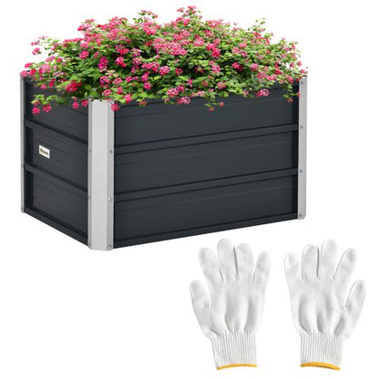 Grey Elevated Garden Bed & Gloves - Create Your Perfect Planting Paradise!