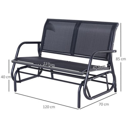 Luxurious Outdoor Double Swing Bench - Smooth Gliding Comfort in Black