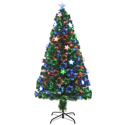 5ft Pre-Lit Artificial Christmas Tree with Fibre Optic Star LED Light - Green