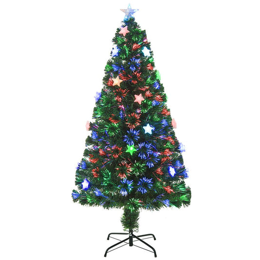 5ft Pre-Lit Artificial Christmas Tree with Fibre Optic Star LED Light - Green