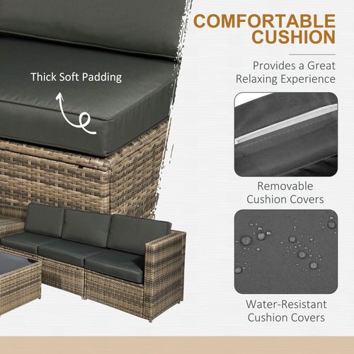 8-Piece Outdoor Rattan Sofa Set with Hidden Storage & Cushions