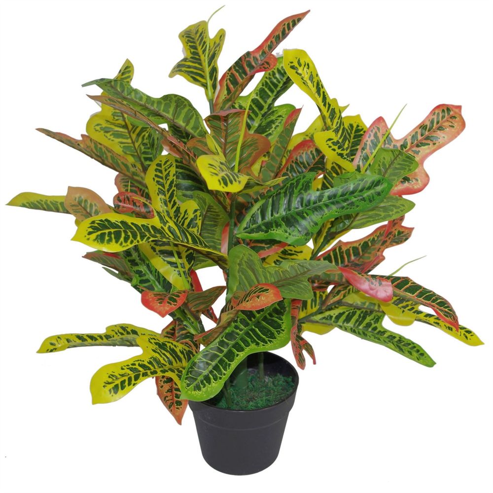 65cm Artificial Multicoloured Codiaeum House Plant for Colourful Home Accents