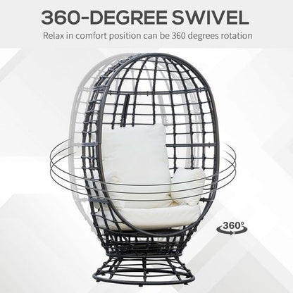 Ultimate Swivel Egg Chair – Stylish Rattan Patio Lounger with Plush Cushion