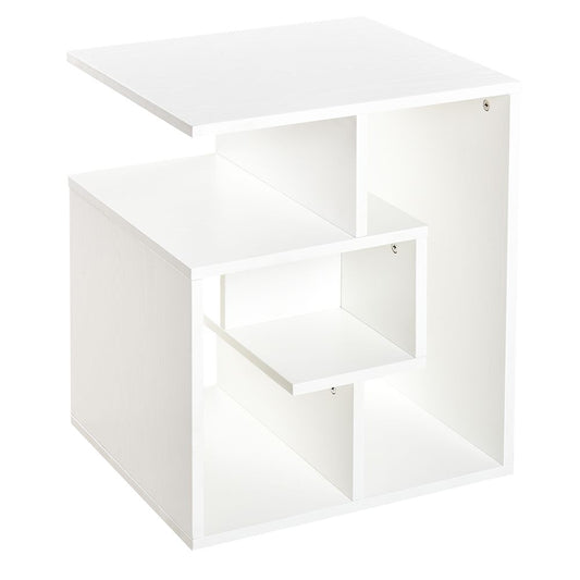 3-Tier Side End Table with Open Shelves for Coffee, Books, and Magazines